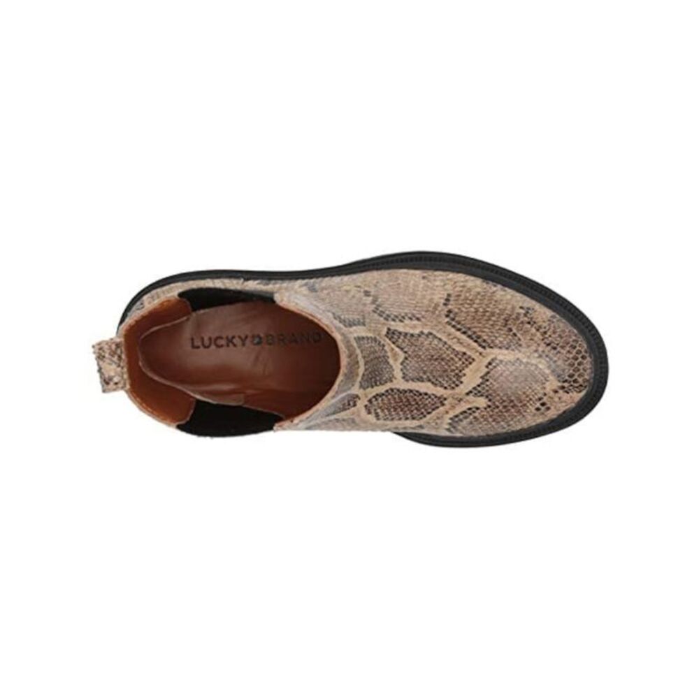 LUCKY BRAND Womens Natural Beige Snake 3/4" Platform Chelsea Emali Booties 8.5 M - Picture 3 of 4